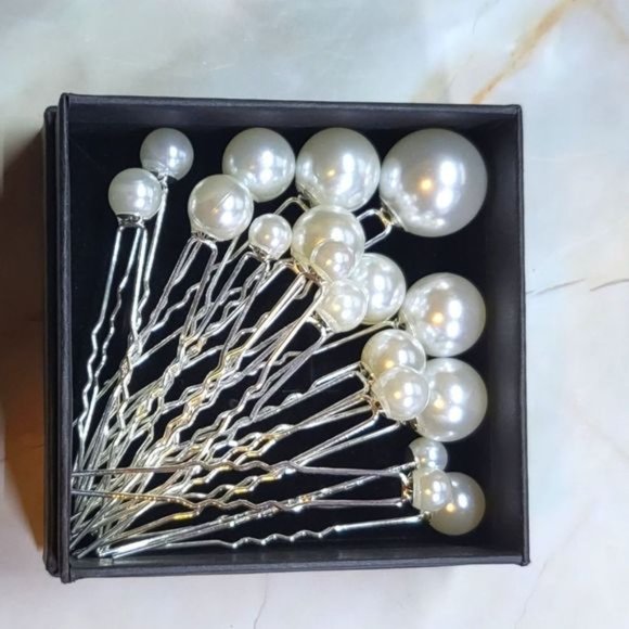 New handmade?bridal hair pin vegan silver tone main image 7